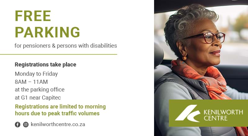 Free parking for pensioners &persons with disabilities